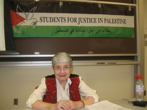 Hedy Epstein at ASU Land Day Palestinian Event / Photo courtesy https://www.flickr.com/photos/codepinkarizona/