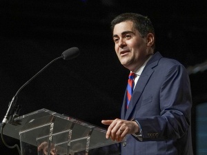 Russell Moore, president of the Ethics & Religious Liberty Commission, gives the entity's report during the annual meeting of the Southern Baptist Convention on June 15, 2016 in St. Louis. By Adam Covington, courtesy of Baptist Press