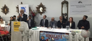 ICSOA launch and reception for Dr Nakadar at Himalaya restaurant. Mr. Abbas Raza Alvi on the podium, Dr Nakadar third from (L). 